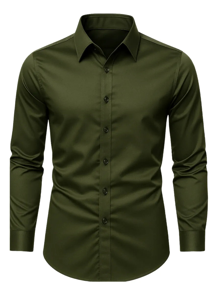Camisa Masculina Manga Longa Social Slim Premium Passa Fácil