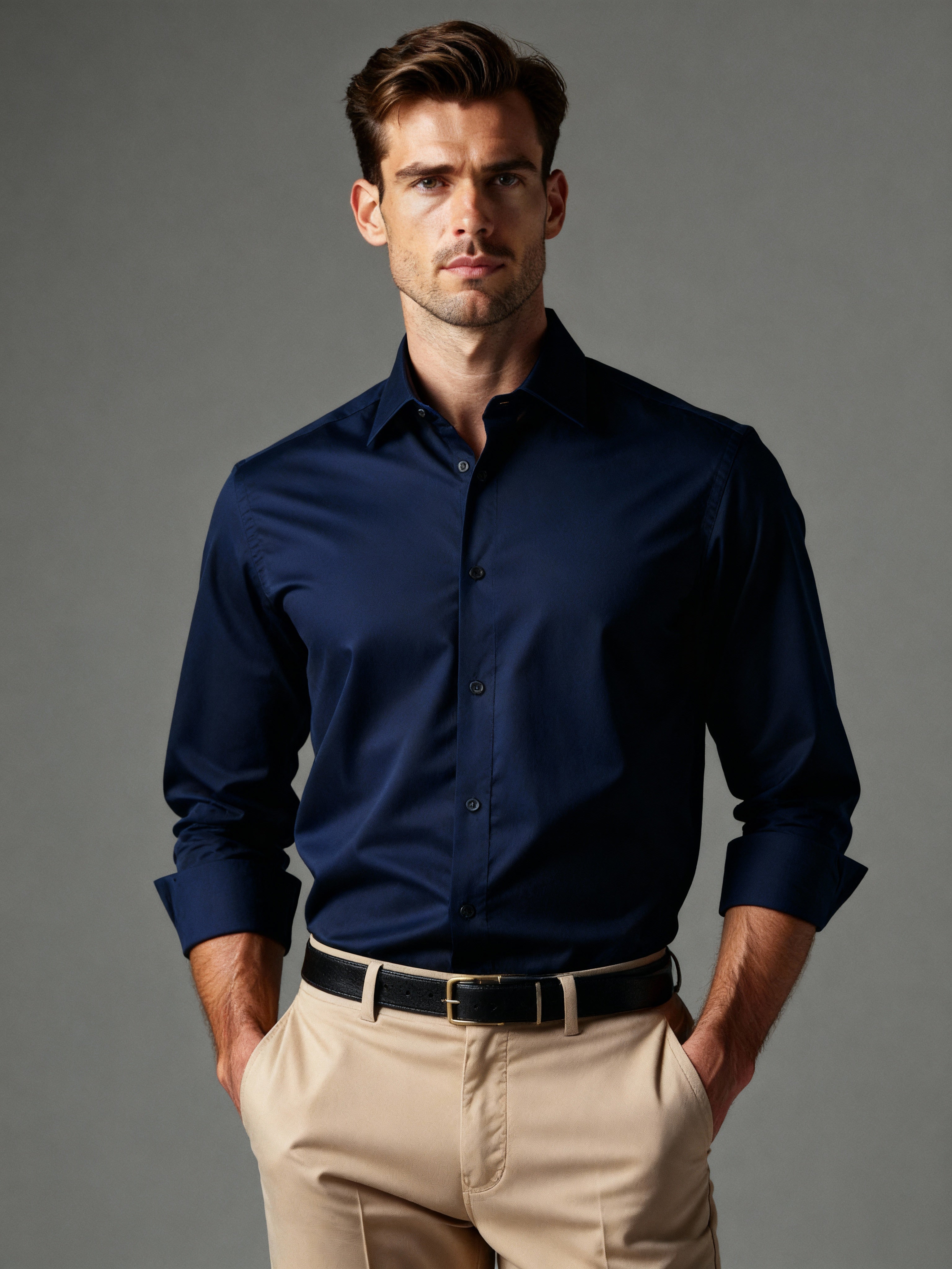 Camisa Masculina Manga Longa Social Slim Premium Passa Fácil