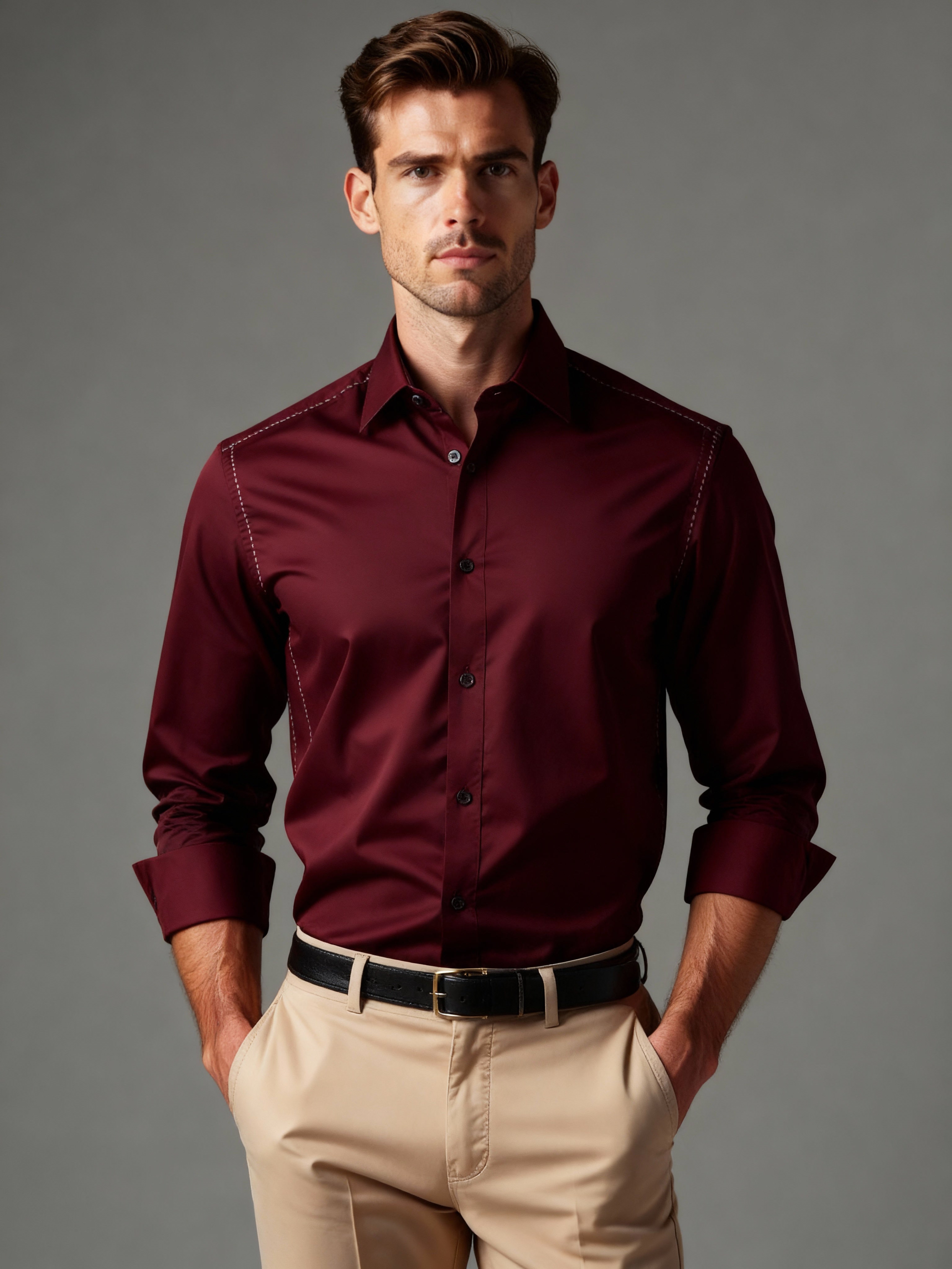 Camisa Masculina Manga Longa Social Slim Premium Passa Fácil