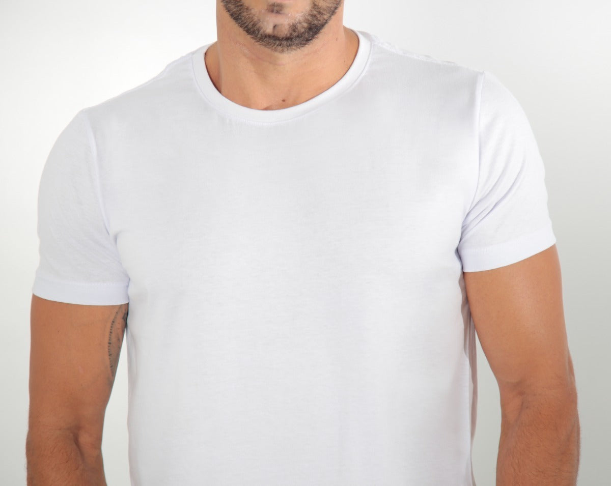 Kit 5 Camisetas Masculinas Básica Slim Lisa
