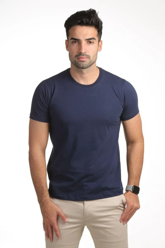 Kit 5 Camisetas Masculinas Básica Slim Lisa