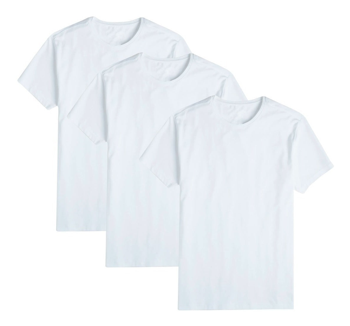Kit 3 Camisetas Masculina Básica Slim Lisa