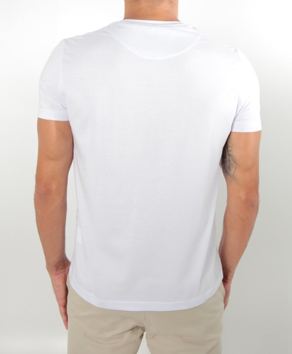 Kit 5 Camisetas Masculinas Básica Slim Lisa