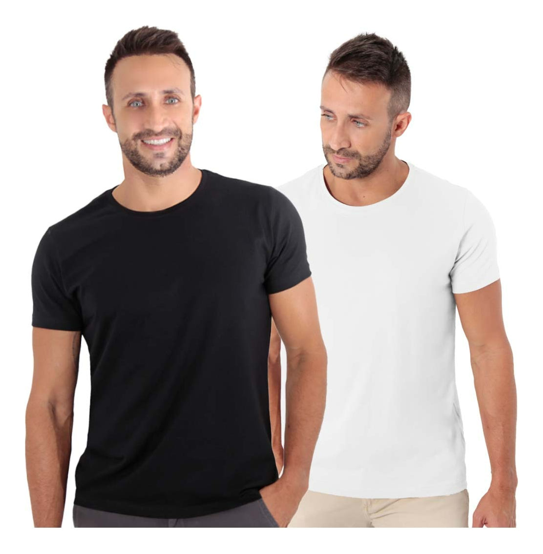 Kit 2 Camisetas Masculina Básica Slim Lisa
