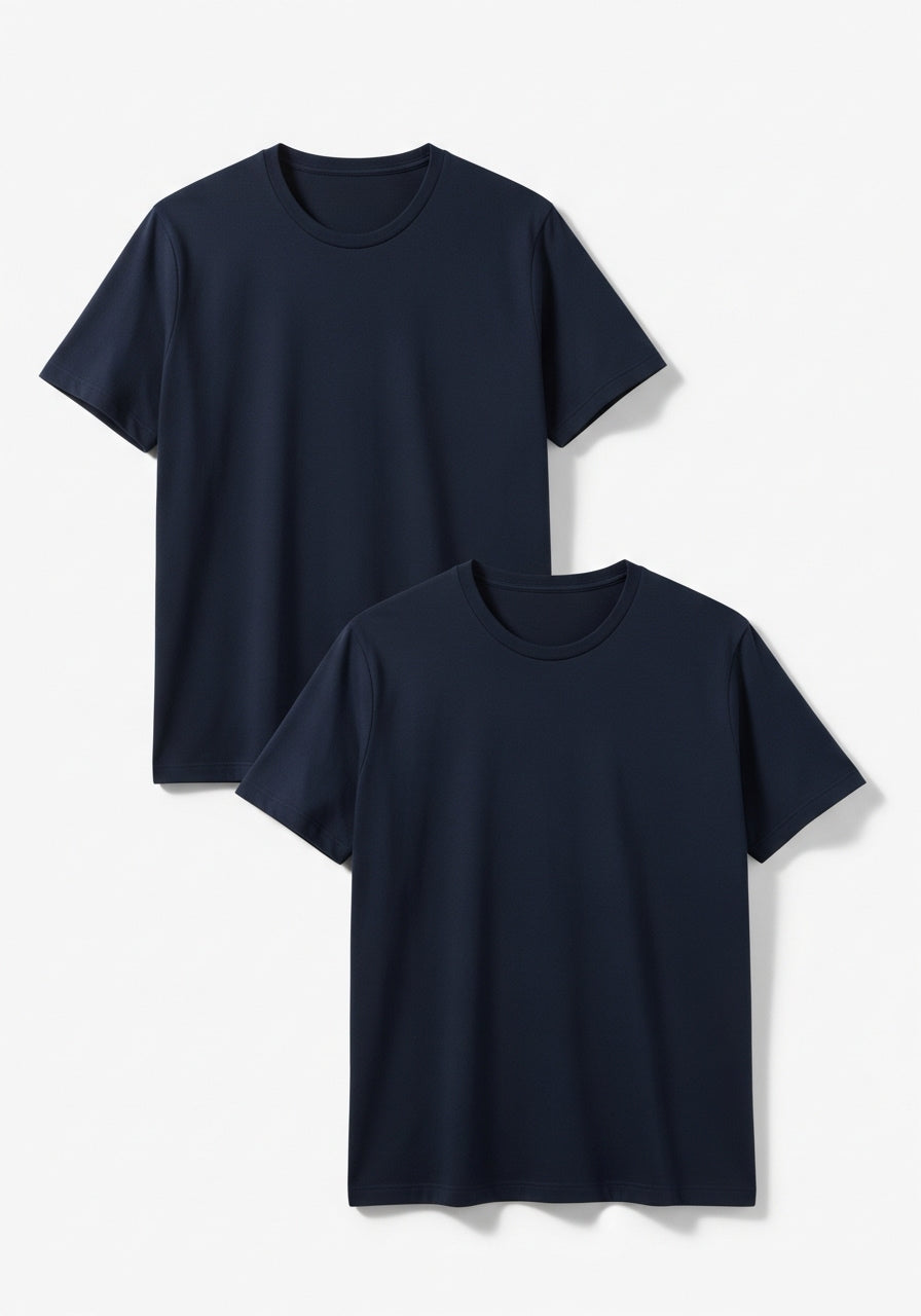 Kit 2 Camisetas Pima Premium – Algodão Peruano Macio e Durável