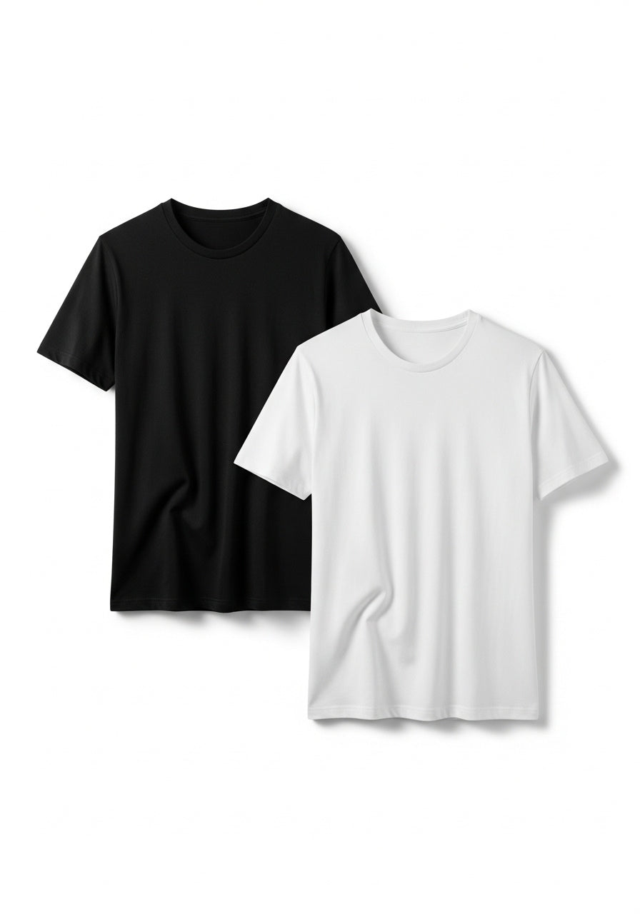 Kit 2 Camisetas Pima Premium – Algodão Peruano Macio e Durável