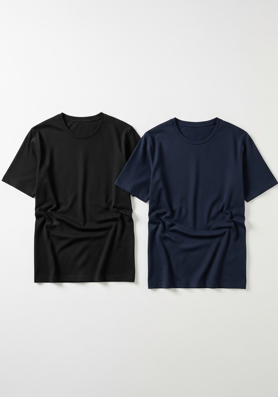 Kit 2 Camisetas Pima Premium – Algodão Peruano Macio e Durável