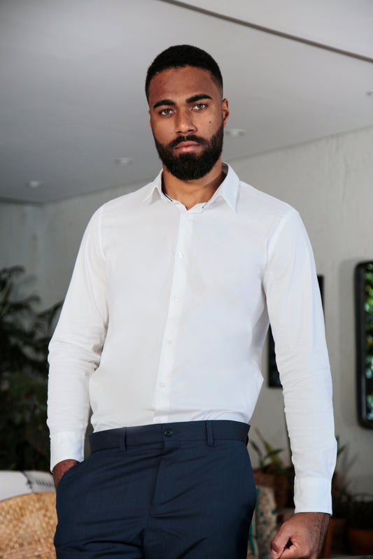 Camisa Oxford Pima Algodão Fio 80 Manga Longa Slim Fit