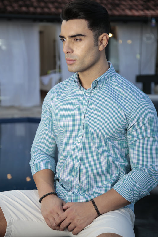 CAMISA SOCIAL MANGA LONGA SLIM FIT XADREZ