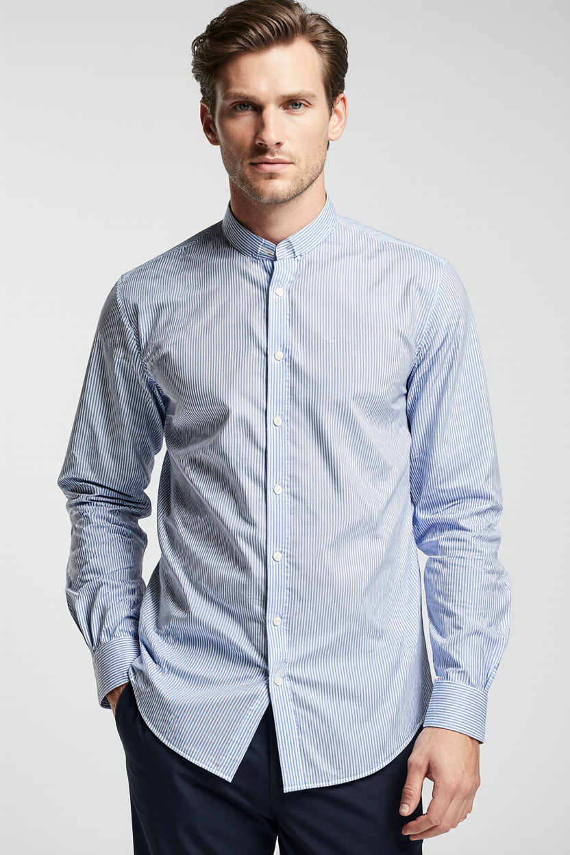 CAMISA MANGA LONGA SLIM FIT GOLA PADRE LISTRAS