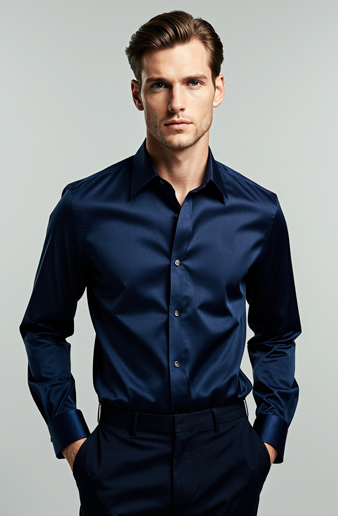 CAMISA MANGA LONGA SUPER SLIM BÁSICA COM ELASTANO