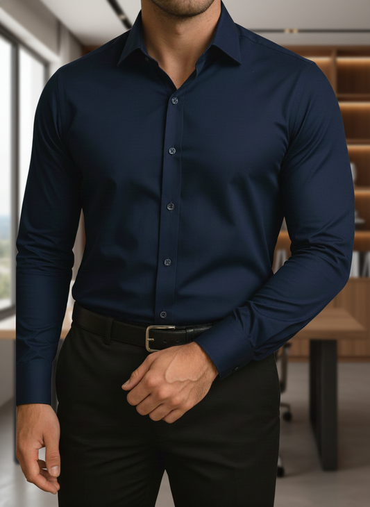 Camisa Social Masculina Manga Longa Gola Italiana Elegante Passa Fácil - Pronta Entrega