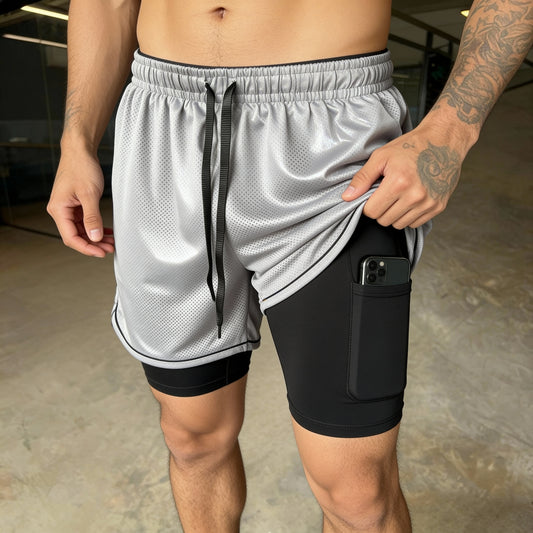 Kit 3 Shorts Duplo Masculino 2 em 1 | Compressão + Dry Fit | Treino, Corrida e Academia. (Cópia)