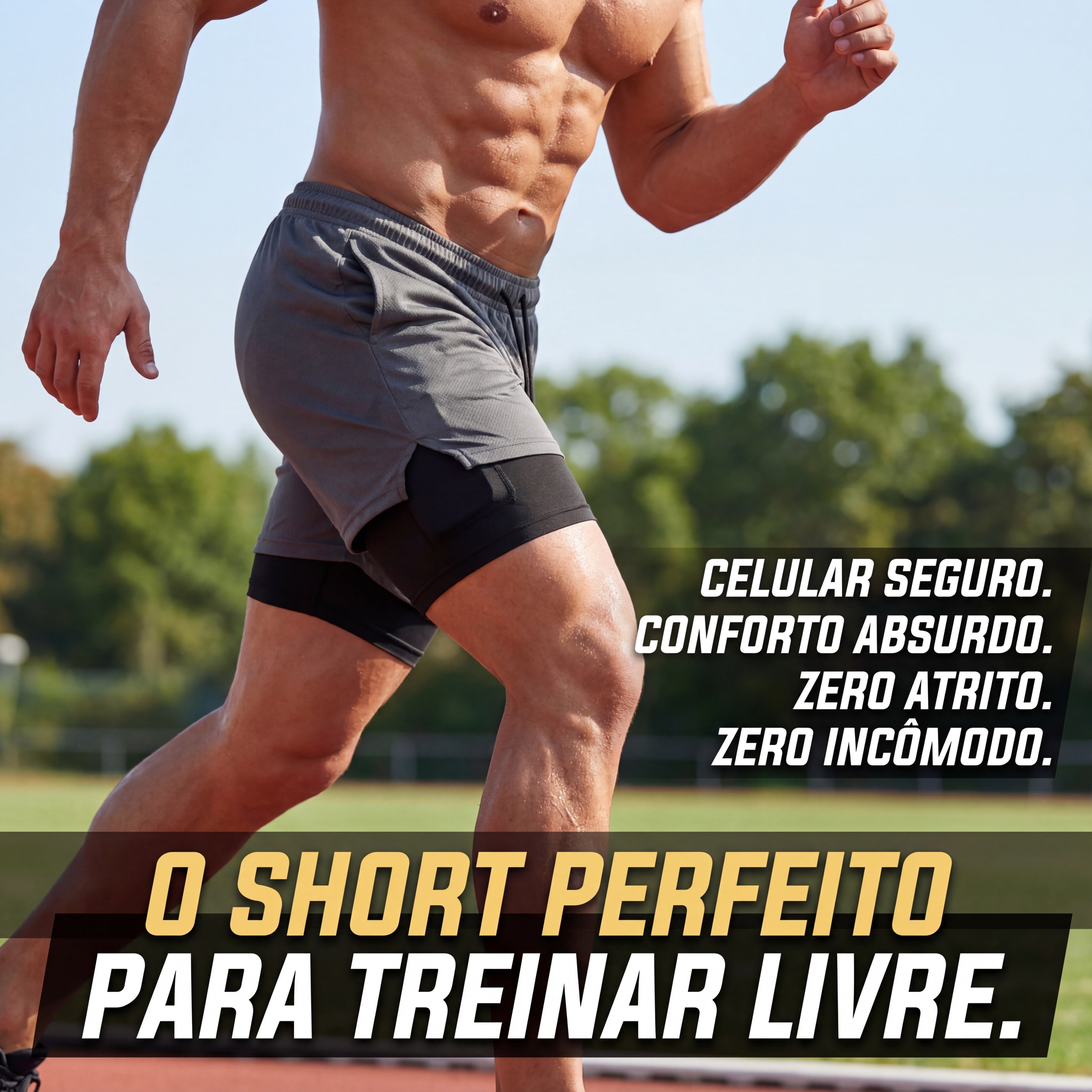 Kit 2 Shorts Duplo Masculino 2 em 1 | Compressão + Dry Fit | Treino, Corrida e Academia.