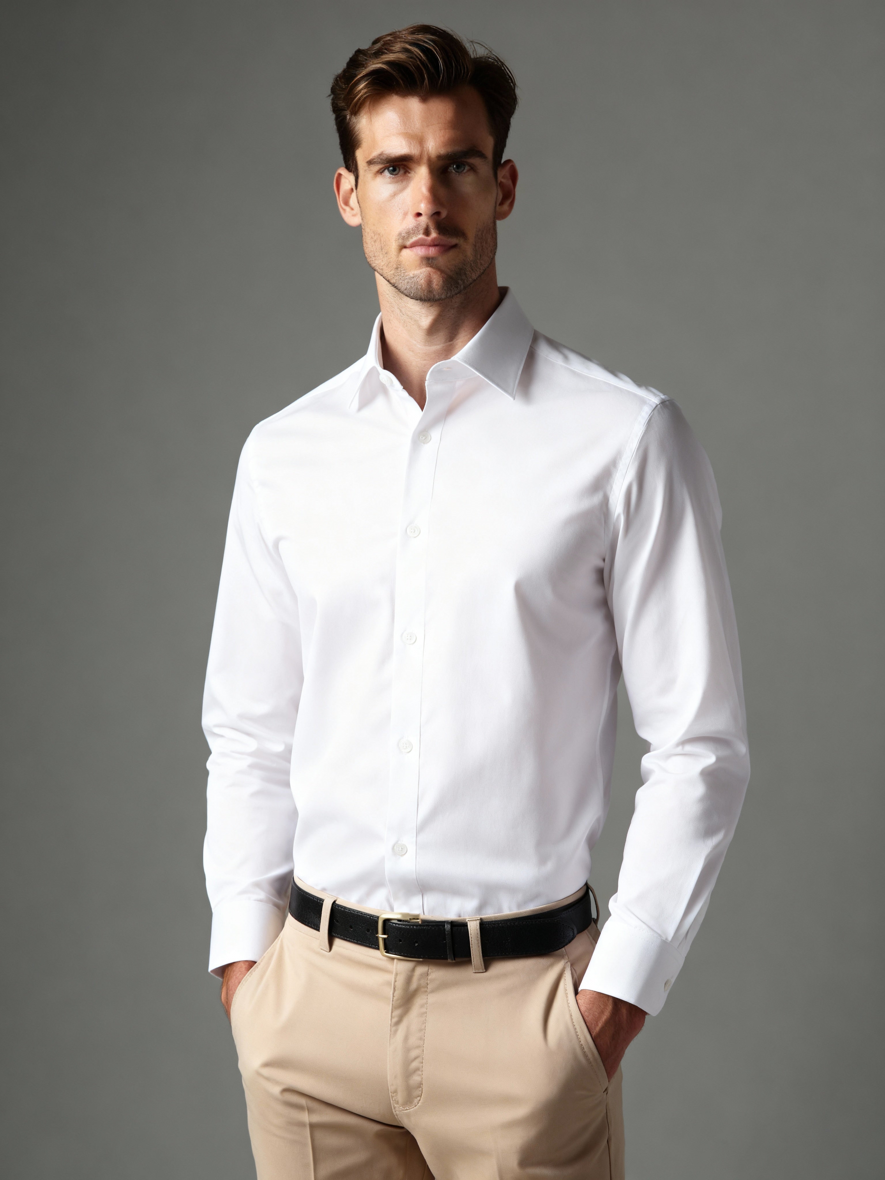 Camisa Masculina Manga Longa Social Slim Premium Passa Fácil