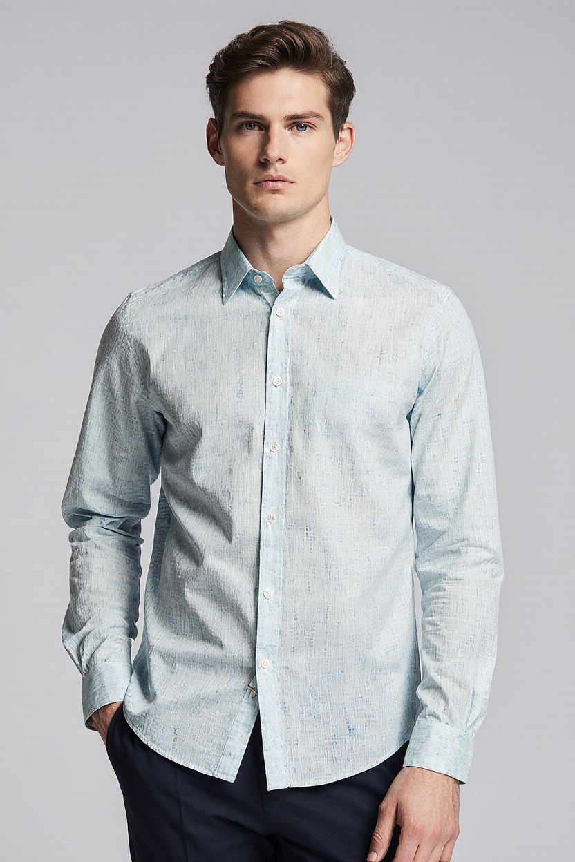 Camisa Social Manga Longa Slim Fit Flamê Masculina Premium